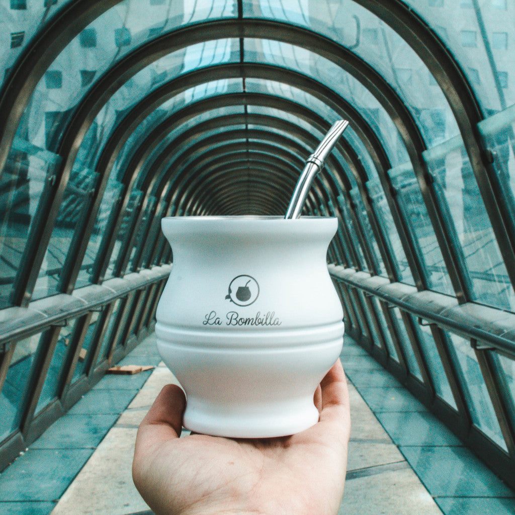 Calebasse maté inox blanche